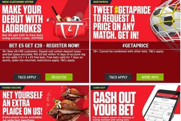 акции и бонусы Ladbrokes
