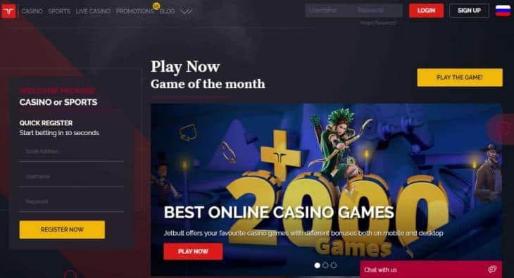 Пример сайта Джет Булл 