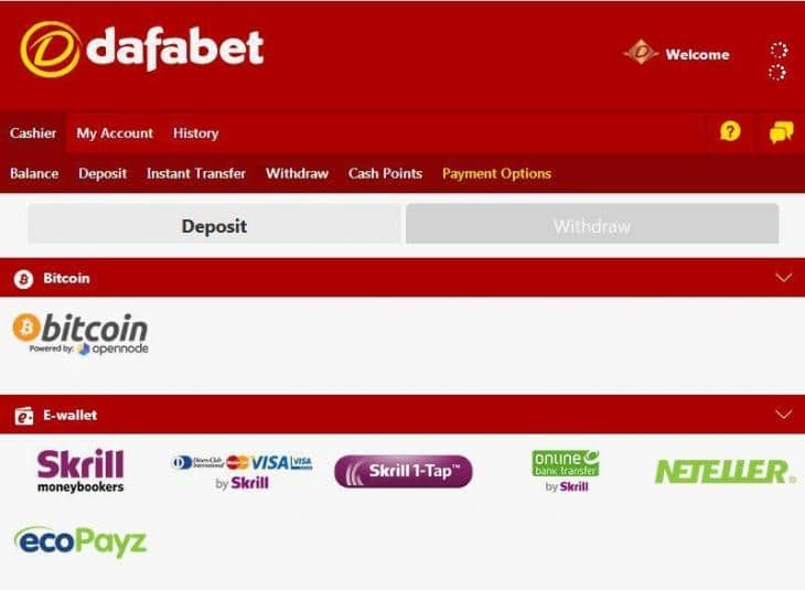 дафабет депозит