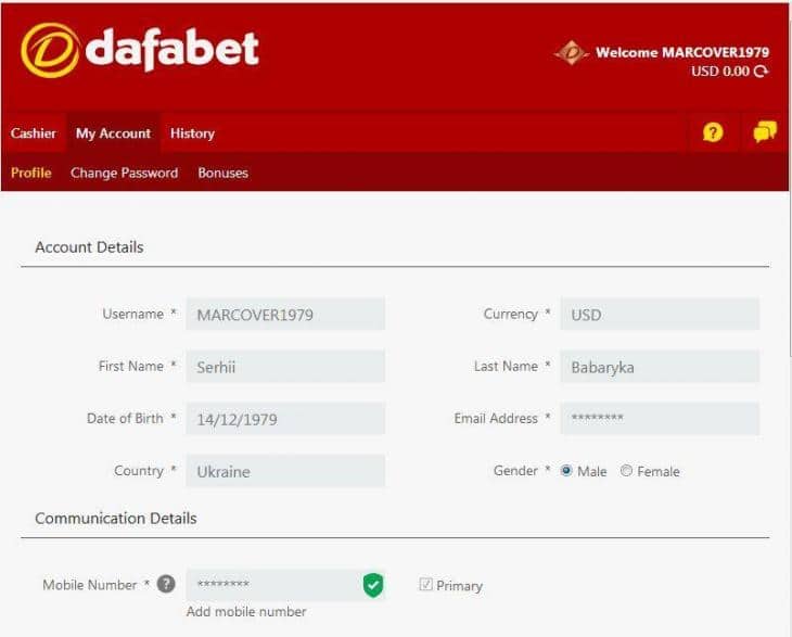 дафабет личный кабинет