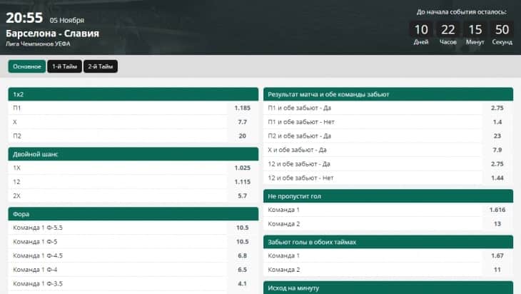 пример рынка 1хвин